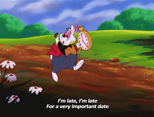 50167 - White Rabbit Running with his Pocket Watch - Alice in Wonderland